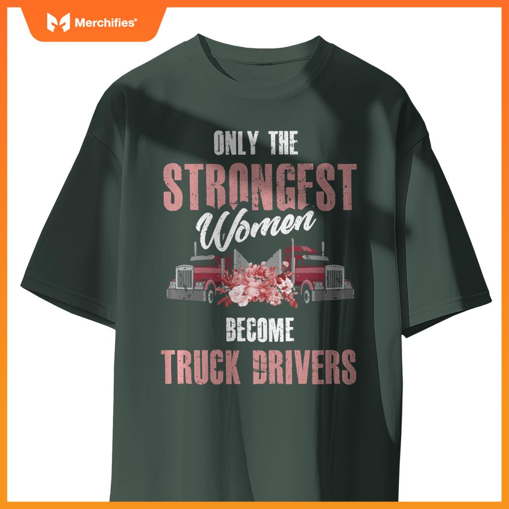 female truck driver woman trucker t-shirt