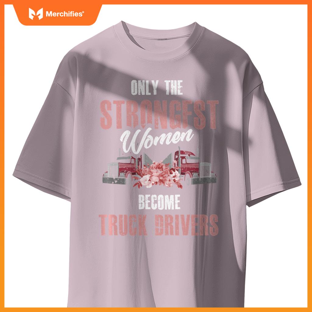 female truck driver woman trucker t-shirt