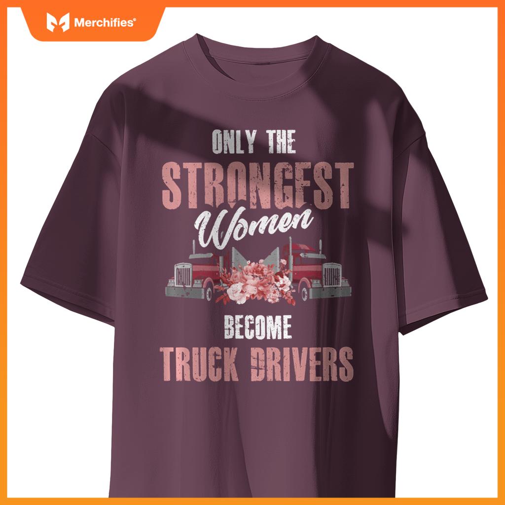 female truck driver woman trucker t-shirt