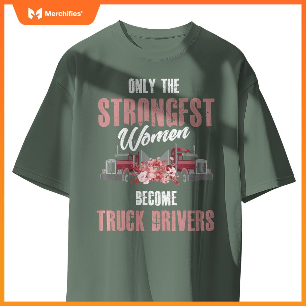 female truck driver woman trucker t-shirt