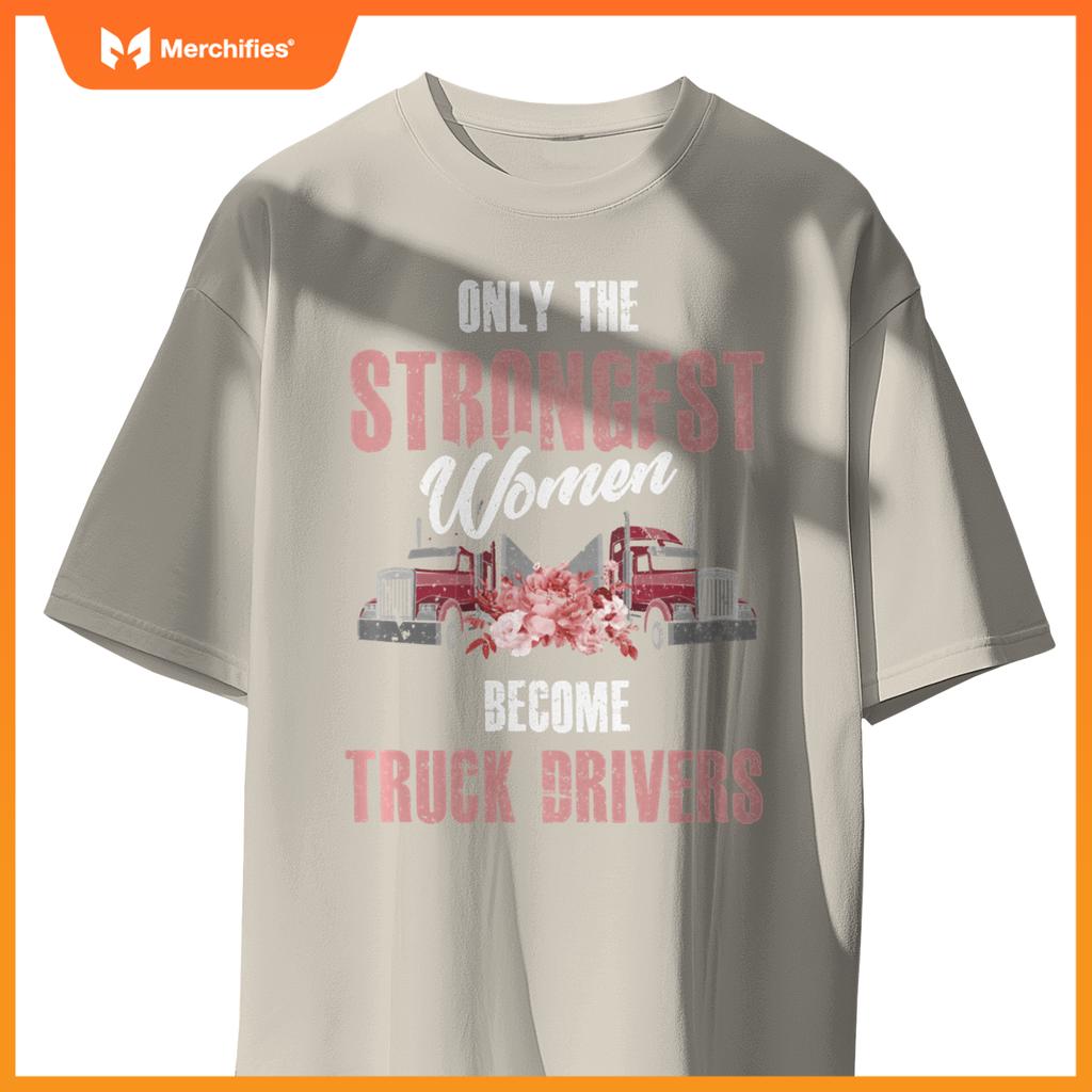 female truck driver woman trucker t-shirt
