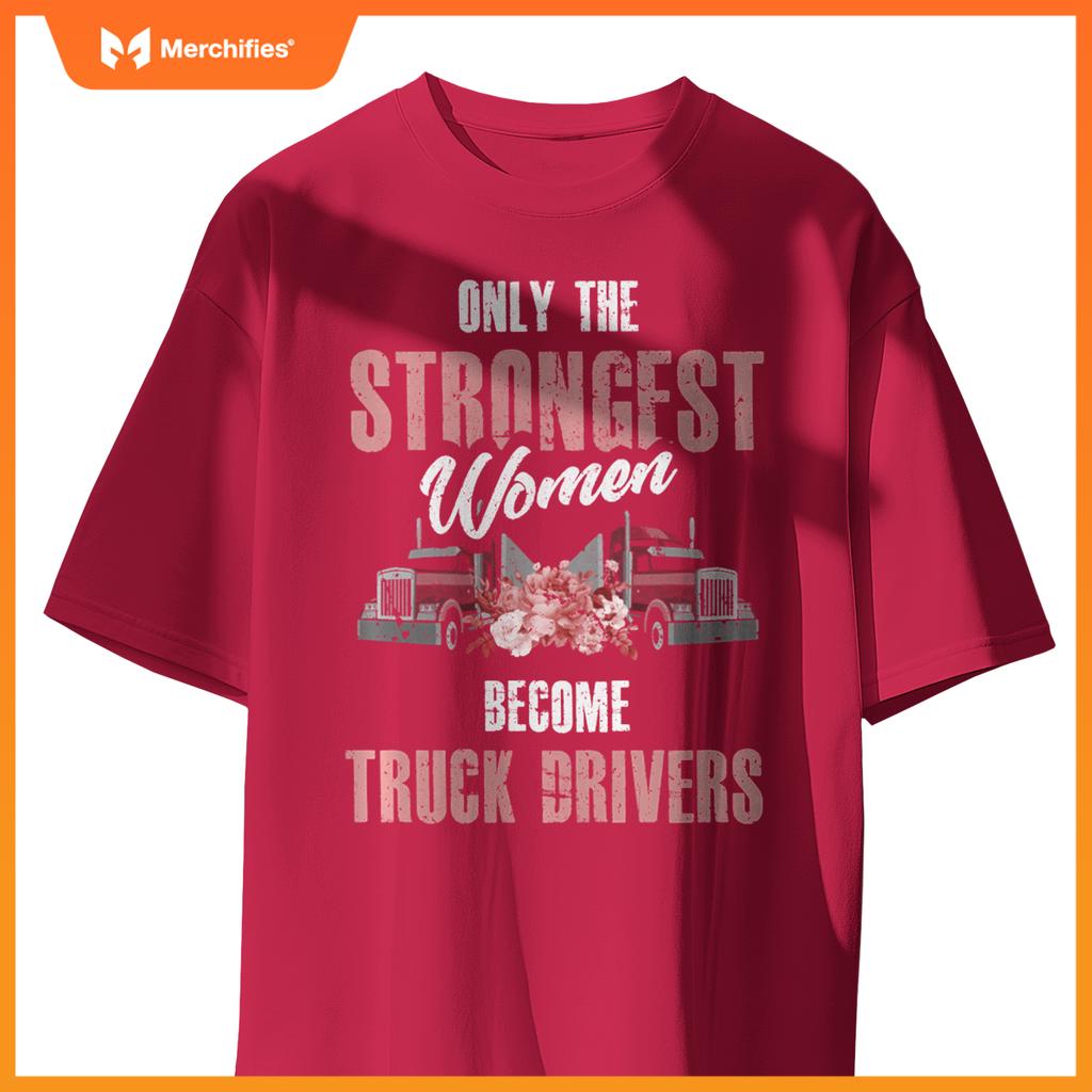 female truck driver woman trucker t-shirt