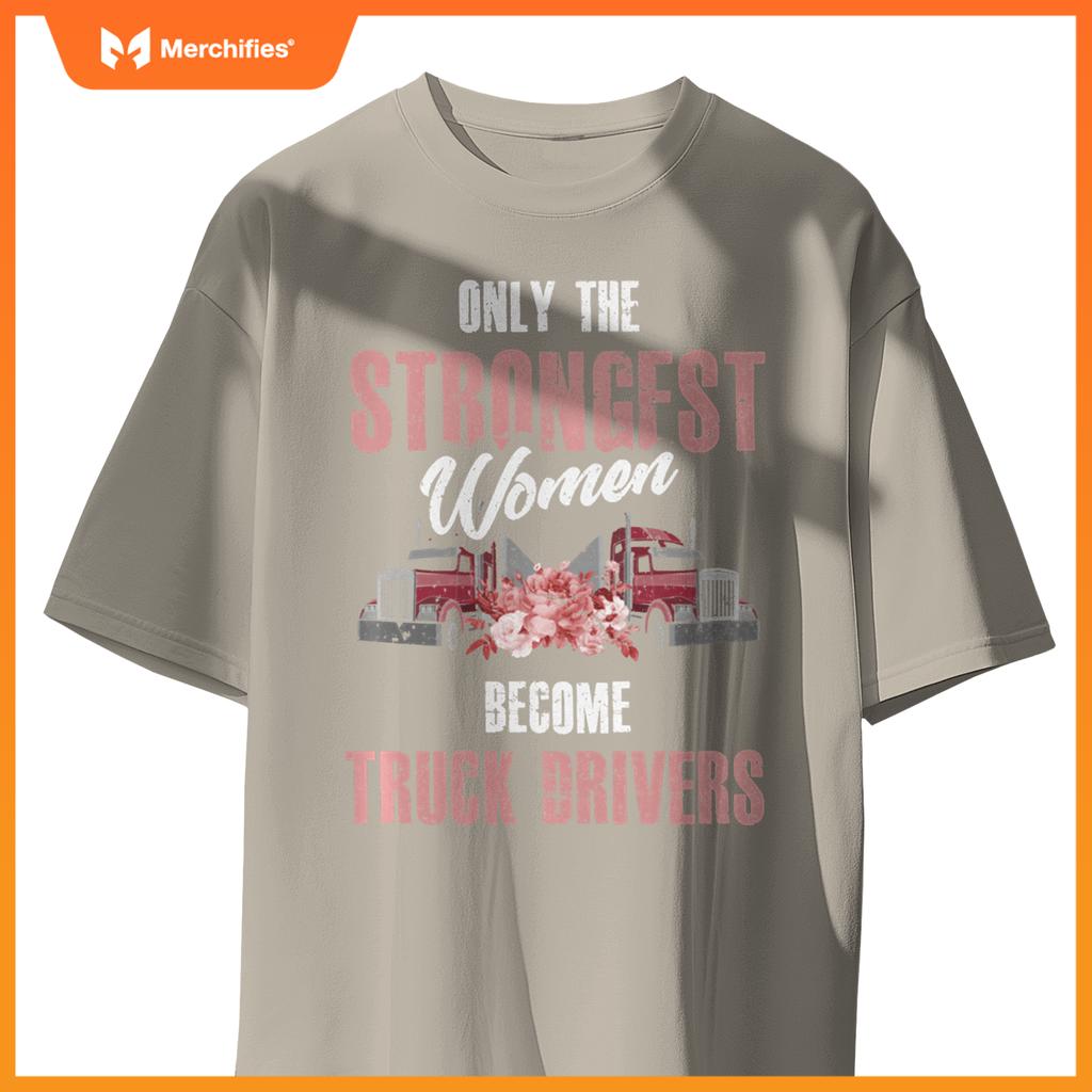 female truck driver woman trucker t-shirt