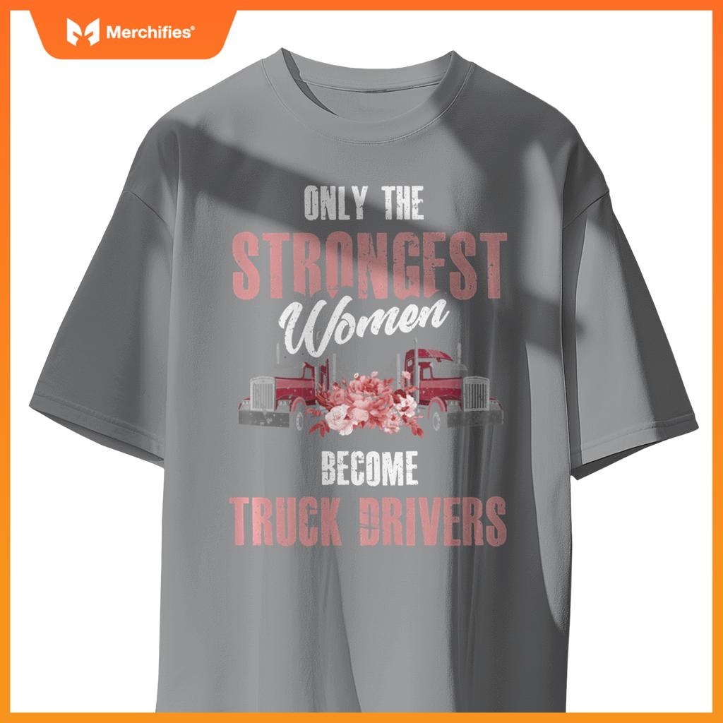 female truck driver woman trucker t-shirt