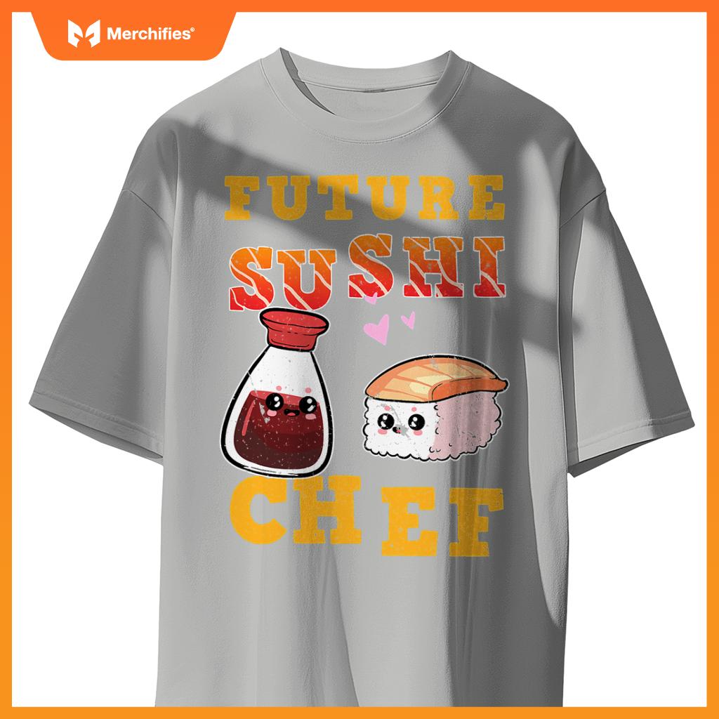 Future Sushi Chef Salmon Maki Anime Figure Japanese Manga T-Shirt