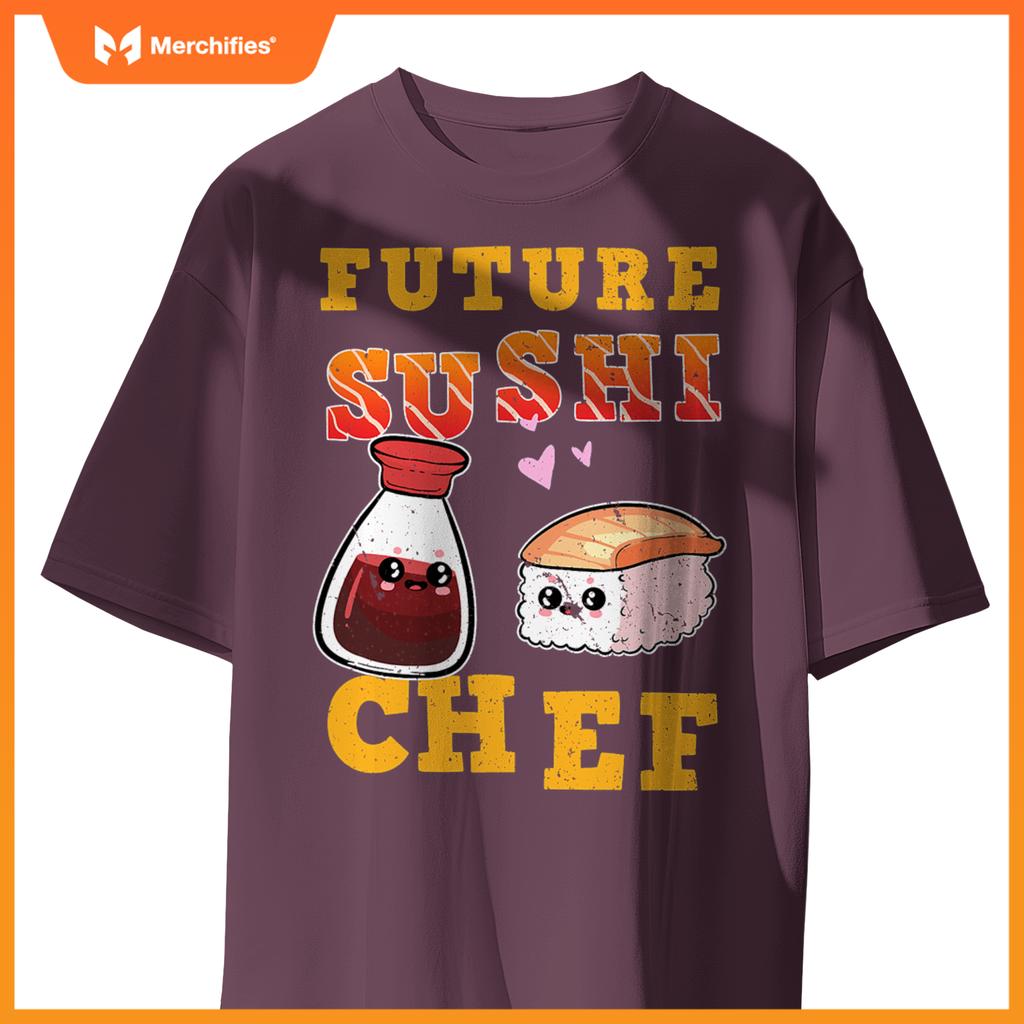 Future Sushi Chef Salmon Maki Anime Figure Japanese Manga T-Shirt