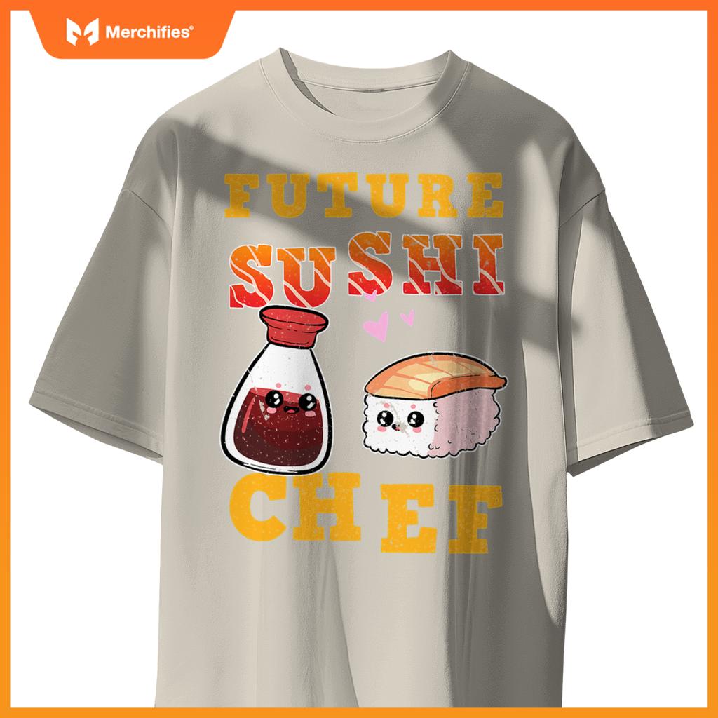 Future Sushi Chef Salmon Maki Anime Figure Japanese Manga T-Shirt