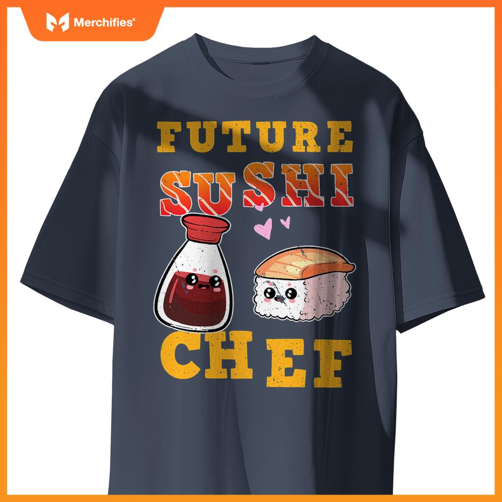 Future Sushi Chef Salmon Maki Anime Figure Japanese Manga T-Shirt