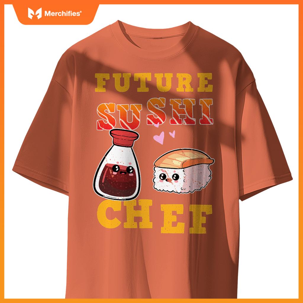 Future Sushi Chef Salmon Maki Anime Figure Japanese Manga T-Shirt