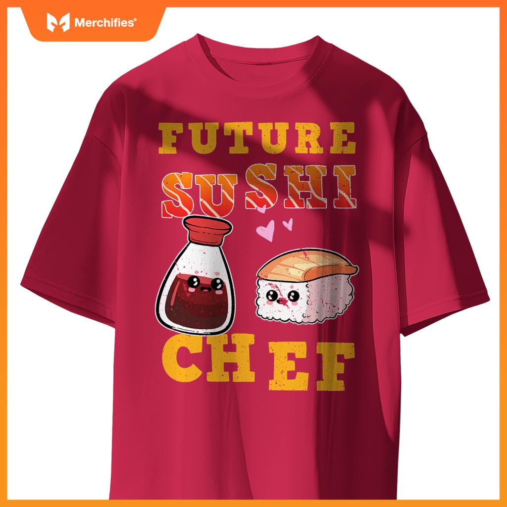 Future Sushi Chef Salmon Maki Anime Figure Japanese Manga T-Shirt