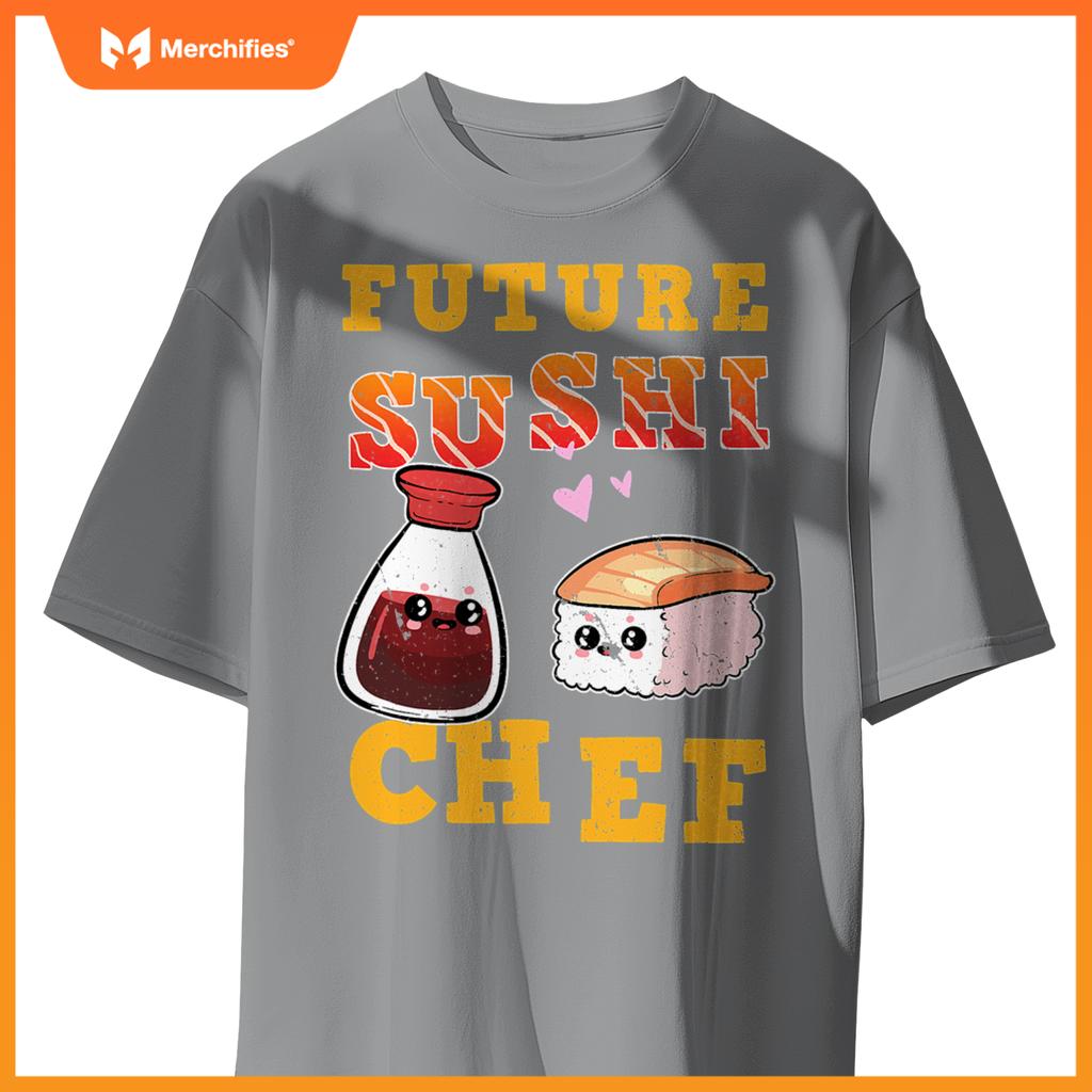 Future Sushi Chef Salmon Maki Anime Figure Japanese Manga T-Shirt