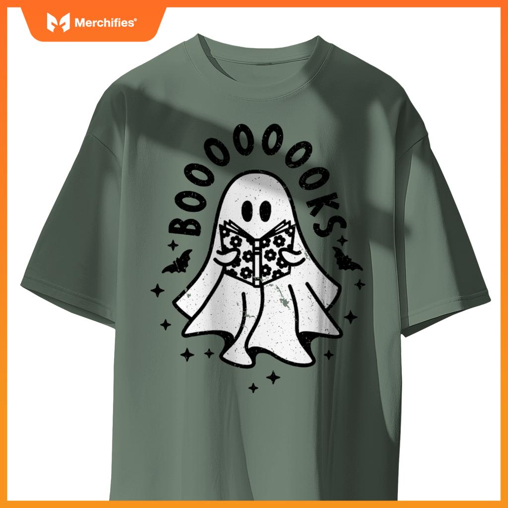 Ghost book reading halloween books lover teacher kids