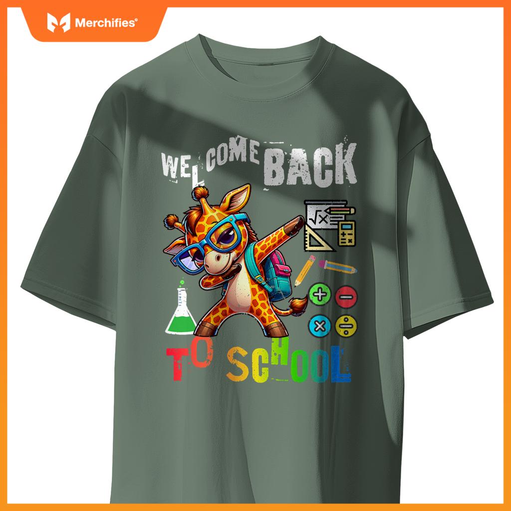 Giraffe welcome back to school  teacher & students