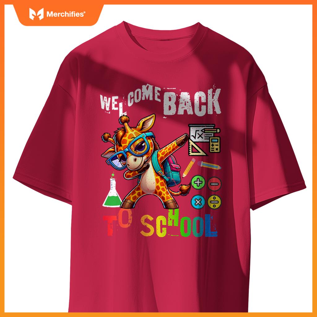 Giraffe welcome back to school  teacher & students