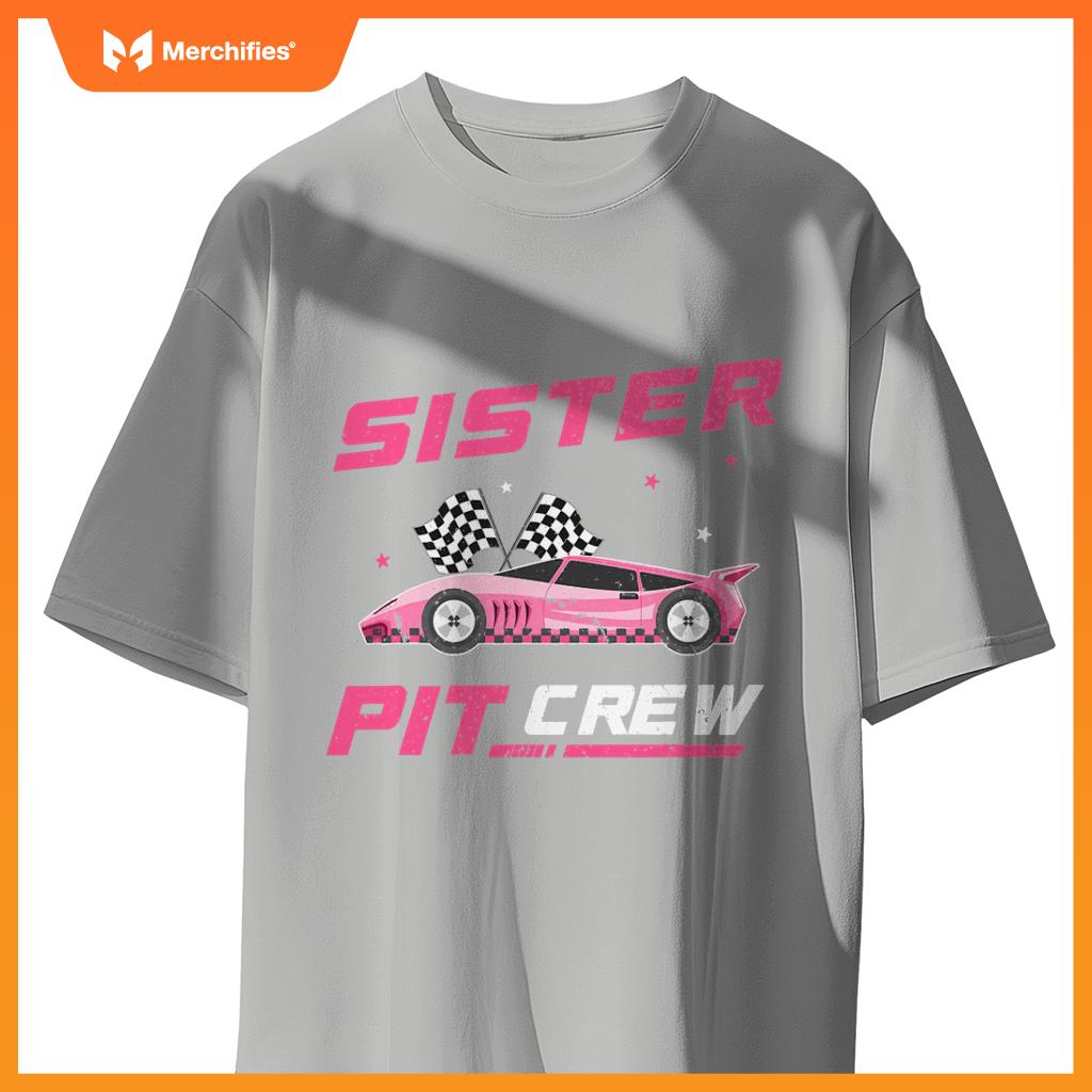 Girl Race Car Birthday Decorations Racing Sister Pit Crew T-Shirt