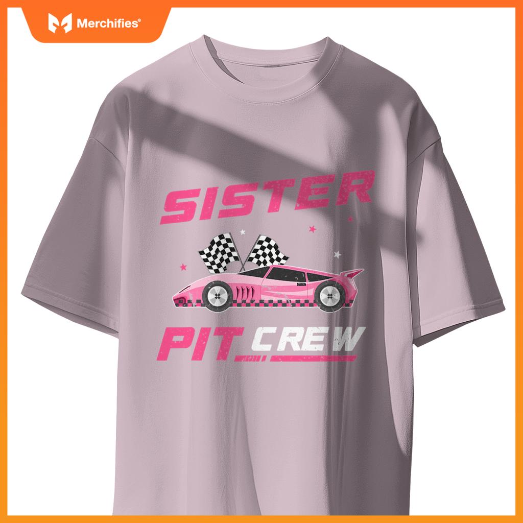 Girl Race Car Birthday Decorations Racing Sister Pit Crew T-Shirt