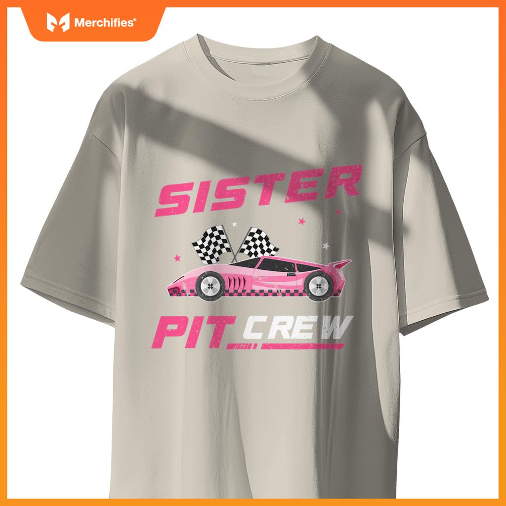 Girl Race Car Birthday Decorations Racing Sister Pit Crew T-Shirt
