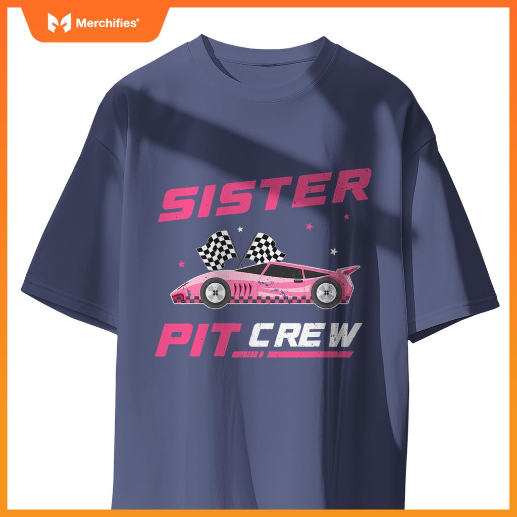 Girl Race Car Birthday Decorations Racing Sister Pit Crew T-Shirt