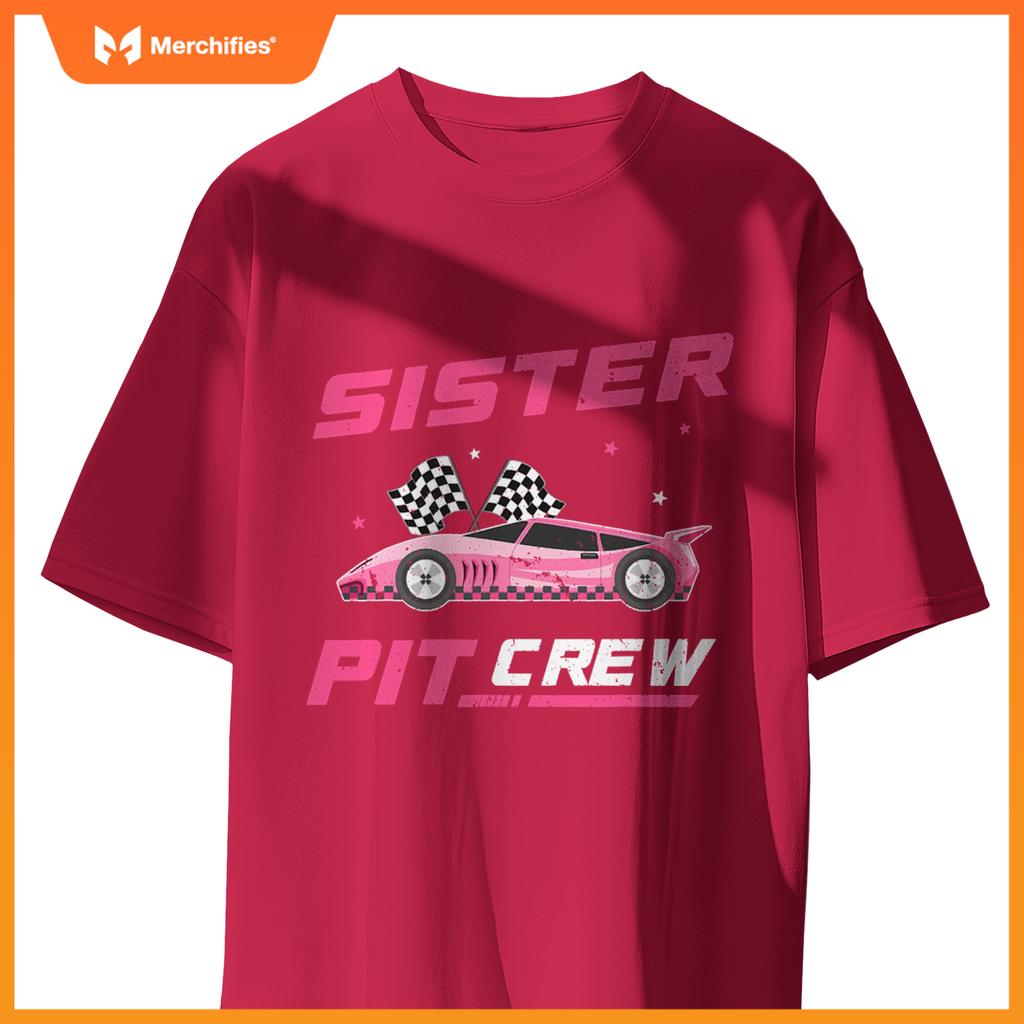 Girl Race Car Birthday Decorations Racing Sister Pit Crew T-Shirt