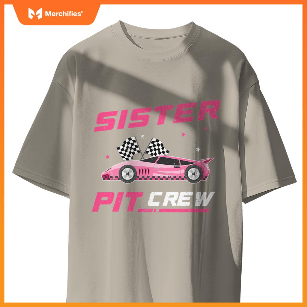 Girl Race Car Birthday Decorations Racing Sister Pit Crew T-Shirt