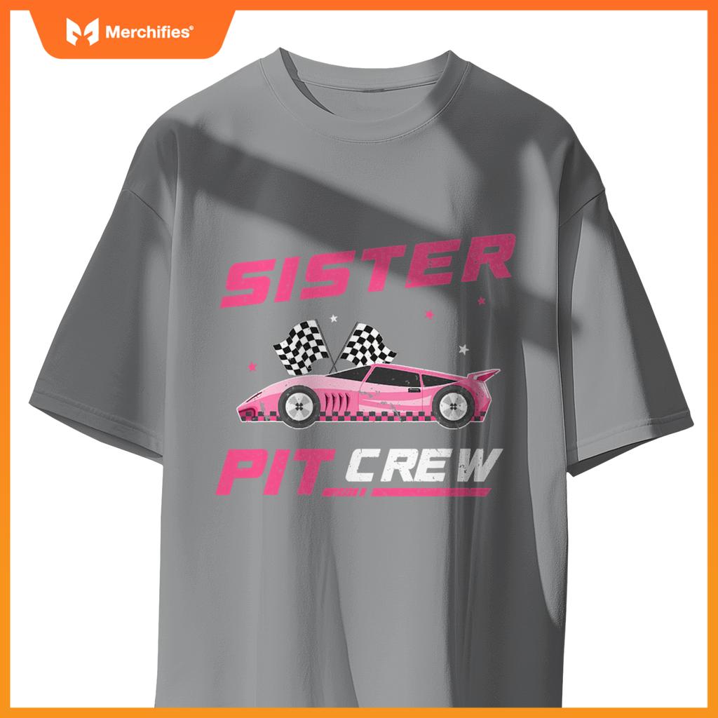 Girl Race Car Birthday Decorations Racing Sister Pit Crew T-Shirt