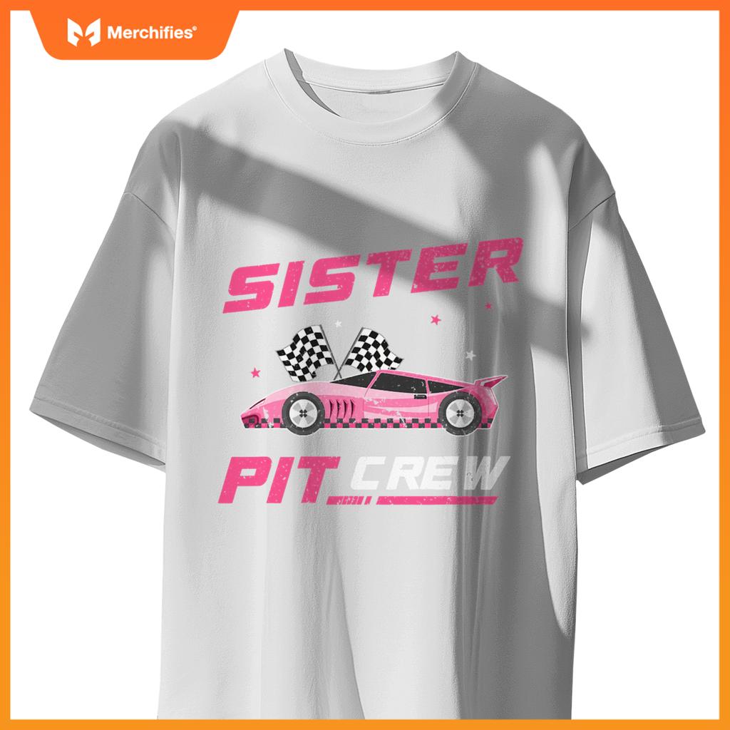 Girl Race Car Birthday Decorations Racing Sister Pit Crew T-Shirt