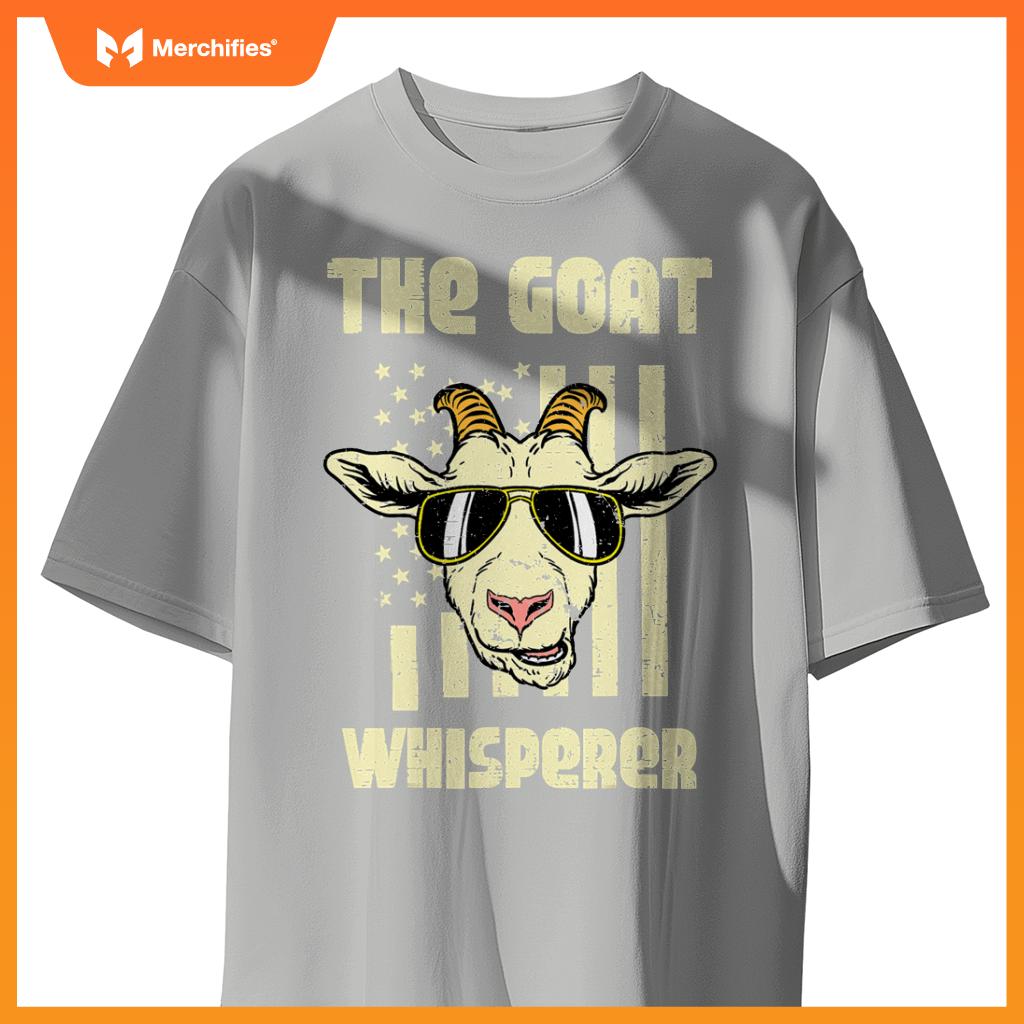 Goat whisperer us flag  patriotic women men kids T-Shirt