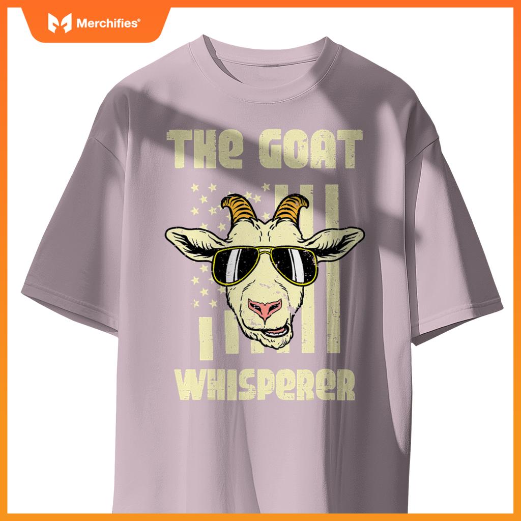 Goat whisperer us flag  patriotic women men kids T-Shirt