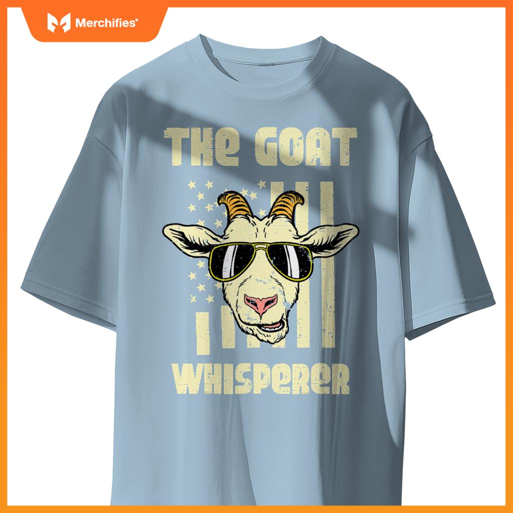 Goat whisperer us flag  patriotic women men kids T-Shirt