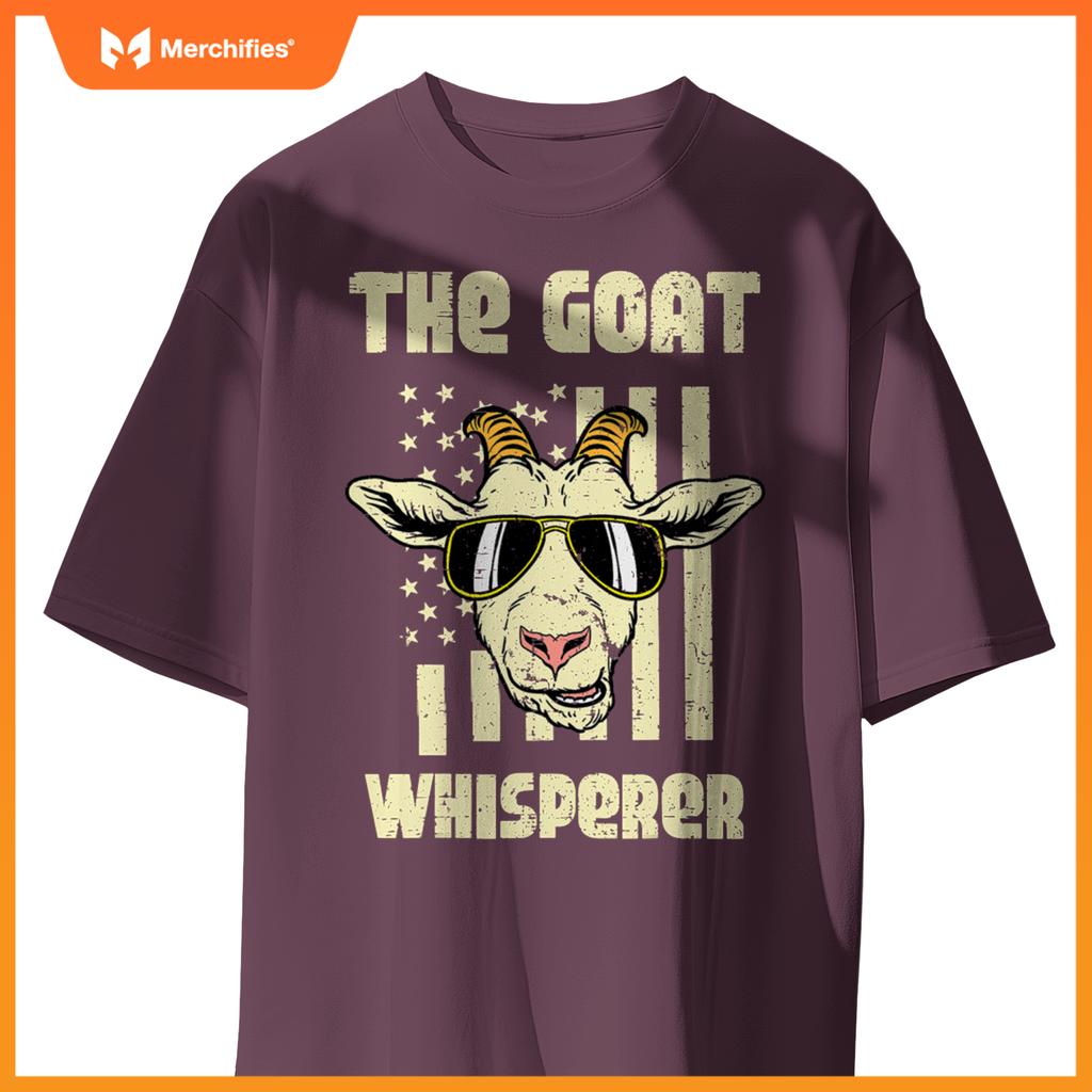 Goat whisperer us flag  patriotic women men kids T-Shirt