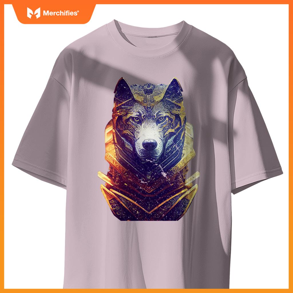 Gorgeous Anthropomorphic Wolf Dog Wearing Cyber T-Shirt