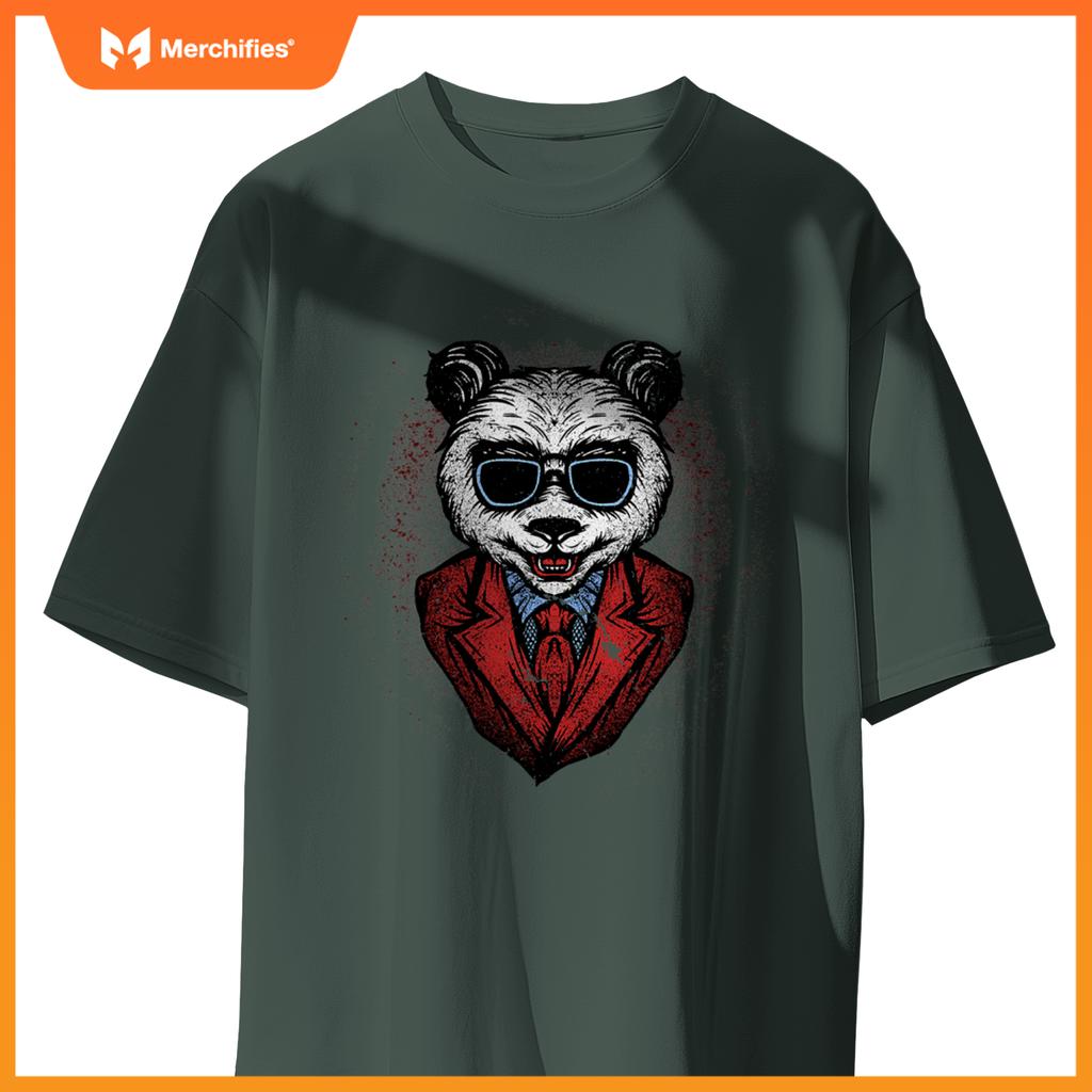 Halloween Scary Ceo Chef Boo Skeleton Panda Teddy T-Shirt