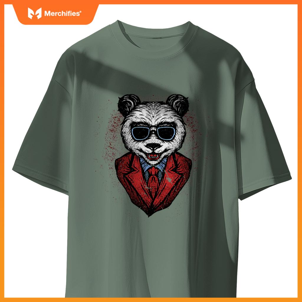 Halloween Scary Ceo Chef Boo Skeleton Panda Teddy T-Shirt