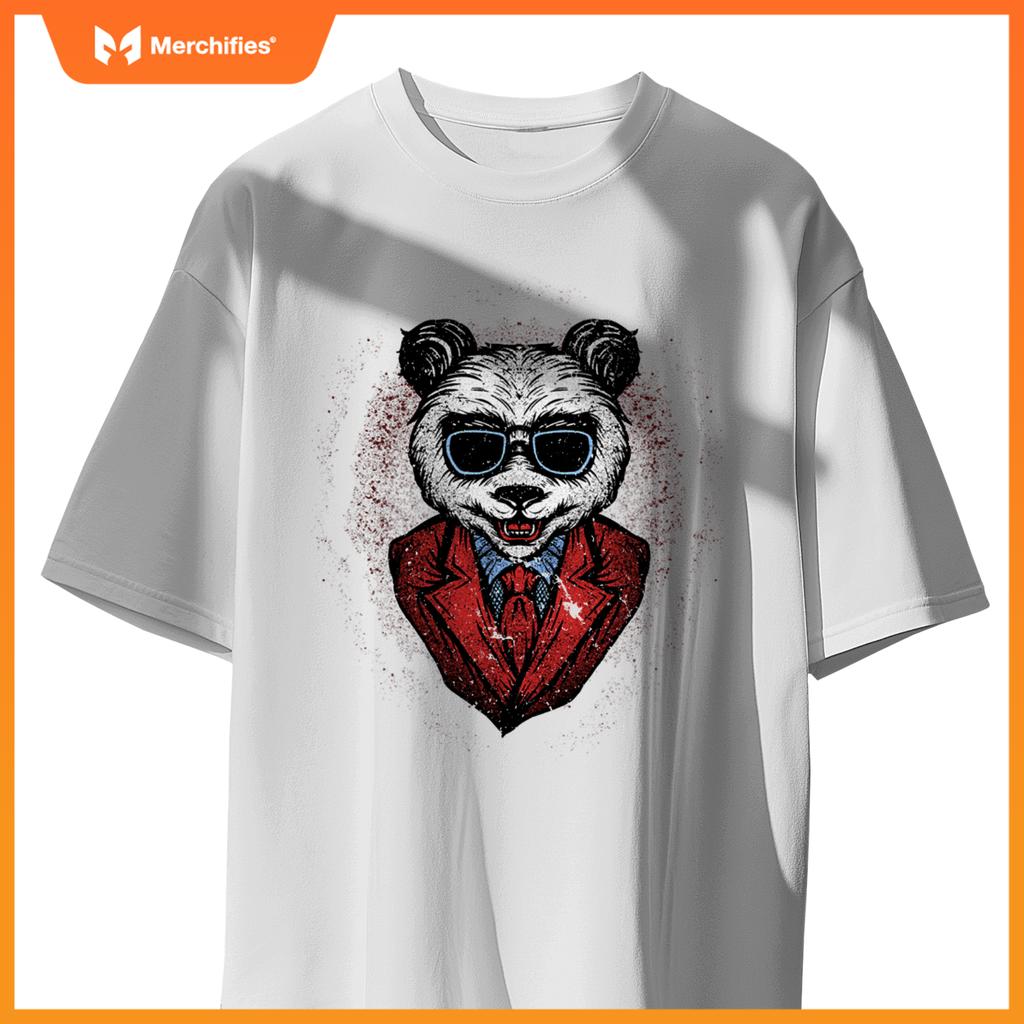 Halloween Scary Ceo Chef Boo Skeleton Panda Teddy T-Shirt