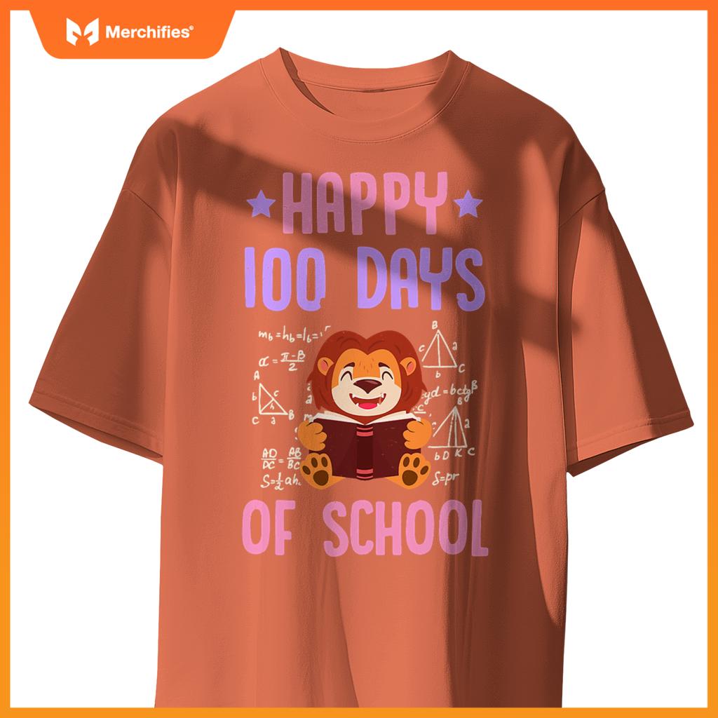 Happy 100 days of school reading lion math teacher