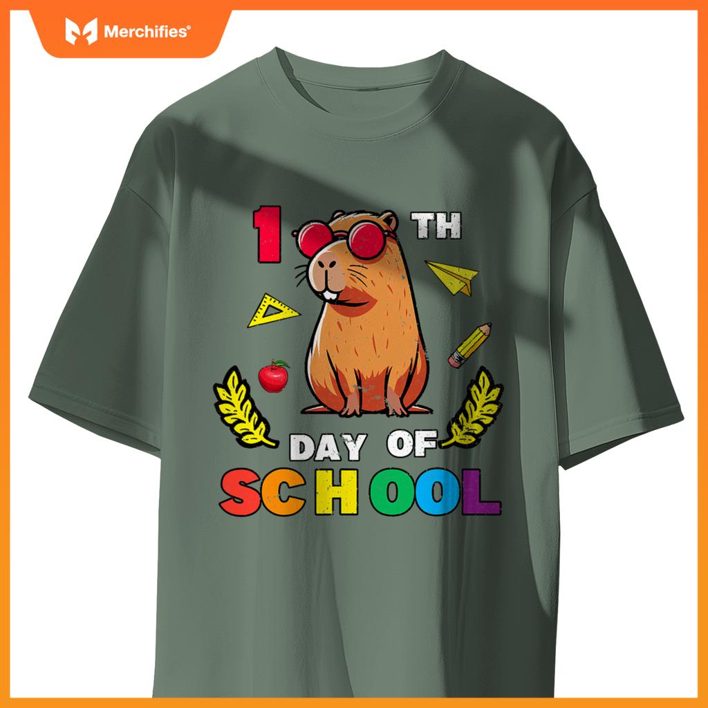 Happy 100th day of school  capybara student teacher