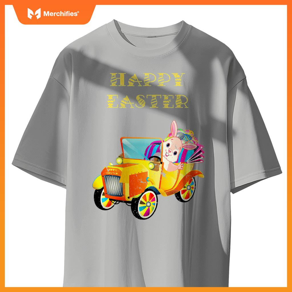 Happy Easter Bunny Rabbit Driving Car T-Shirt