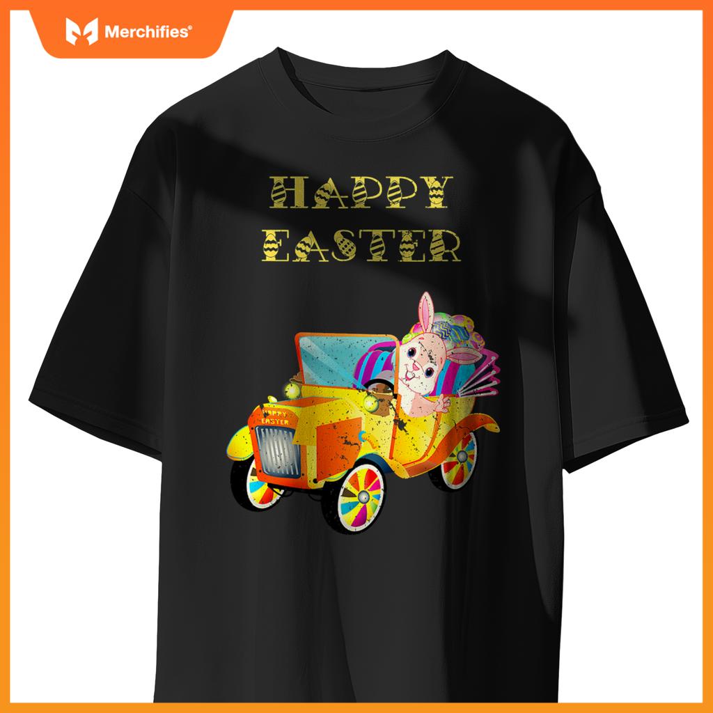 Happy Easter Bunny Rabbit Driving Car T-Shirt