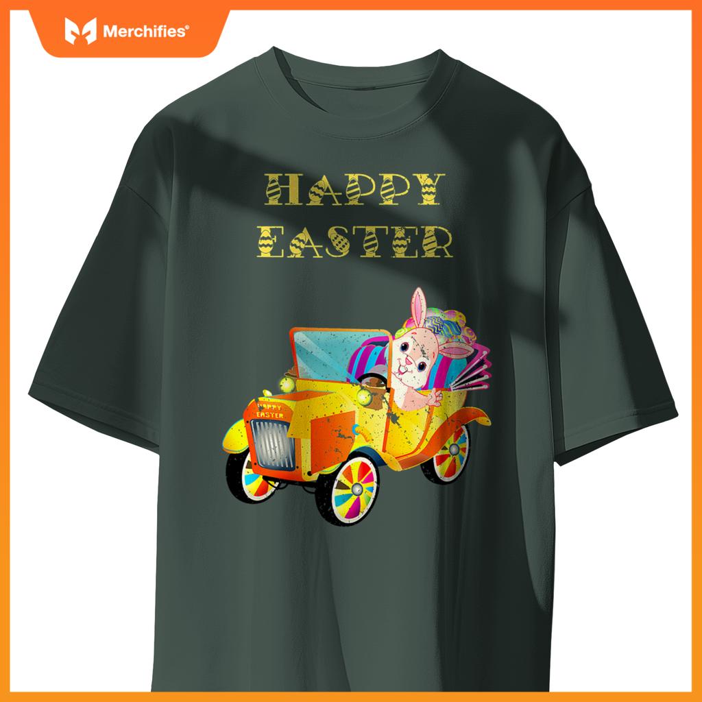 Happy Easter Bunny Rabbit Driving Car T-Shirt