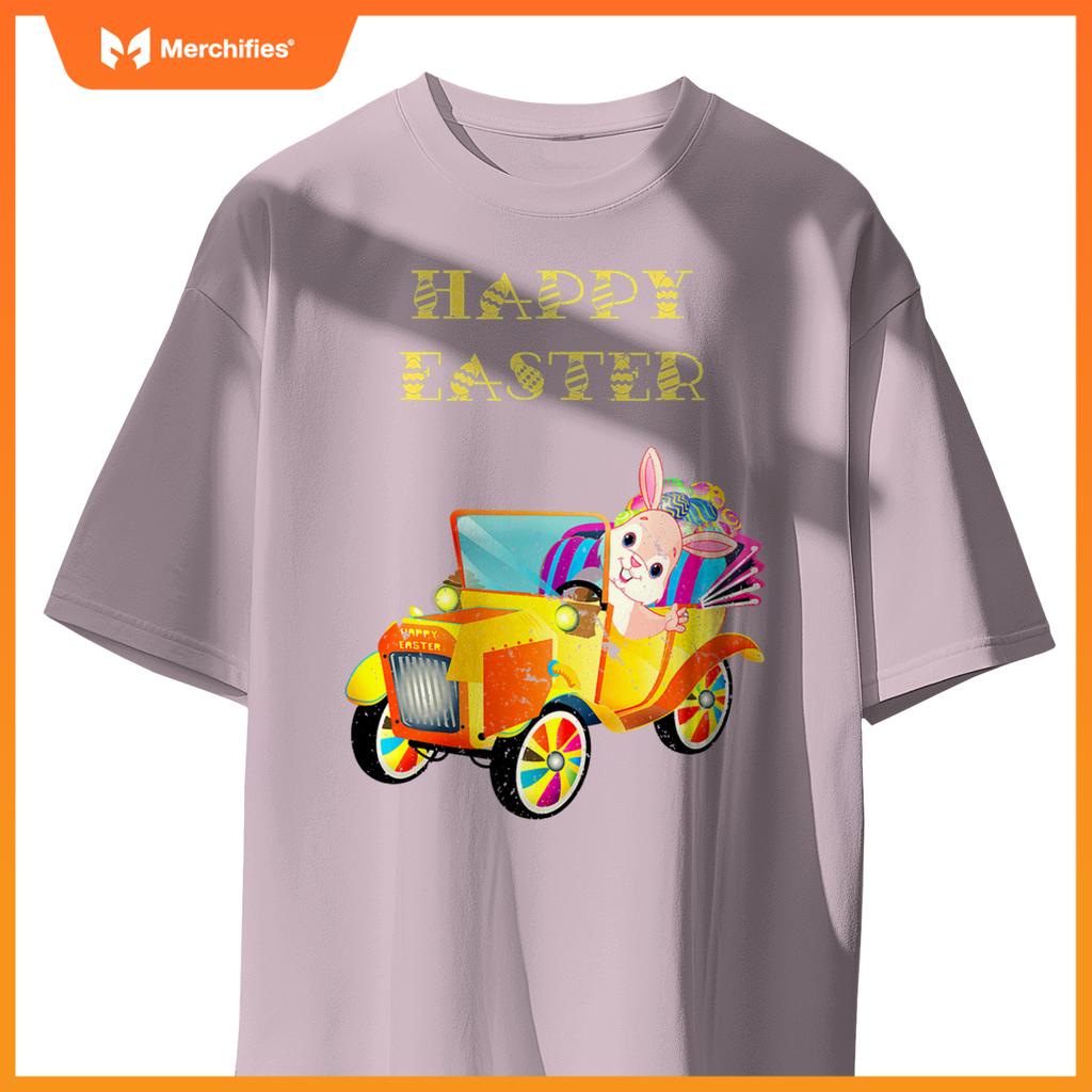 Happy Easter Bunny Rabbit Driving Car T-Shirt