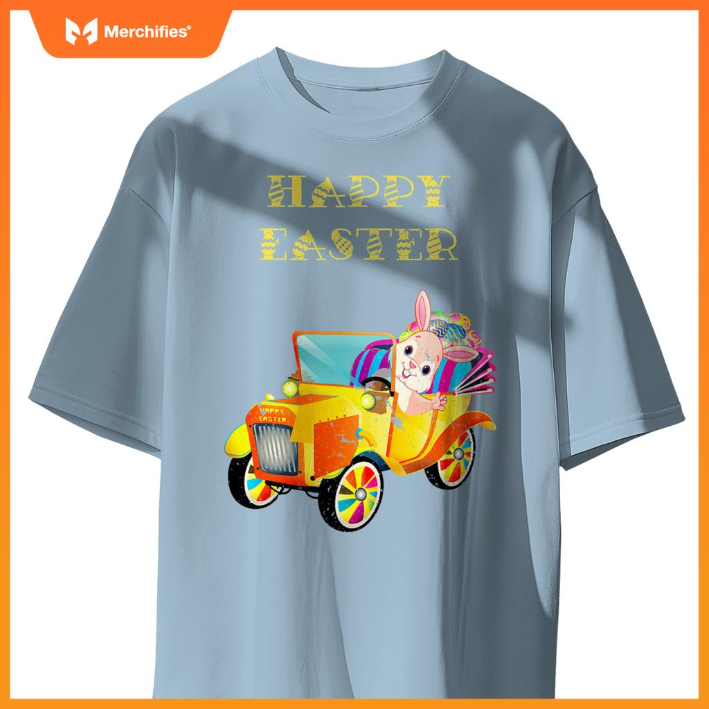 Happy Easter Bunny Rabbit Driving Car T-Shirt