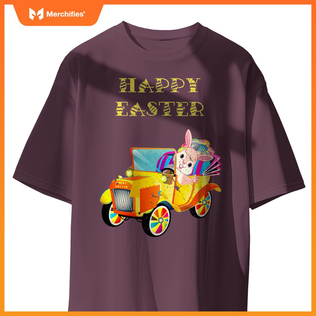 Happy Easter Bunny Rabbit Driving Car T-Shirt