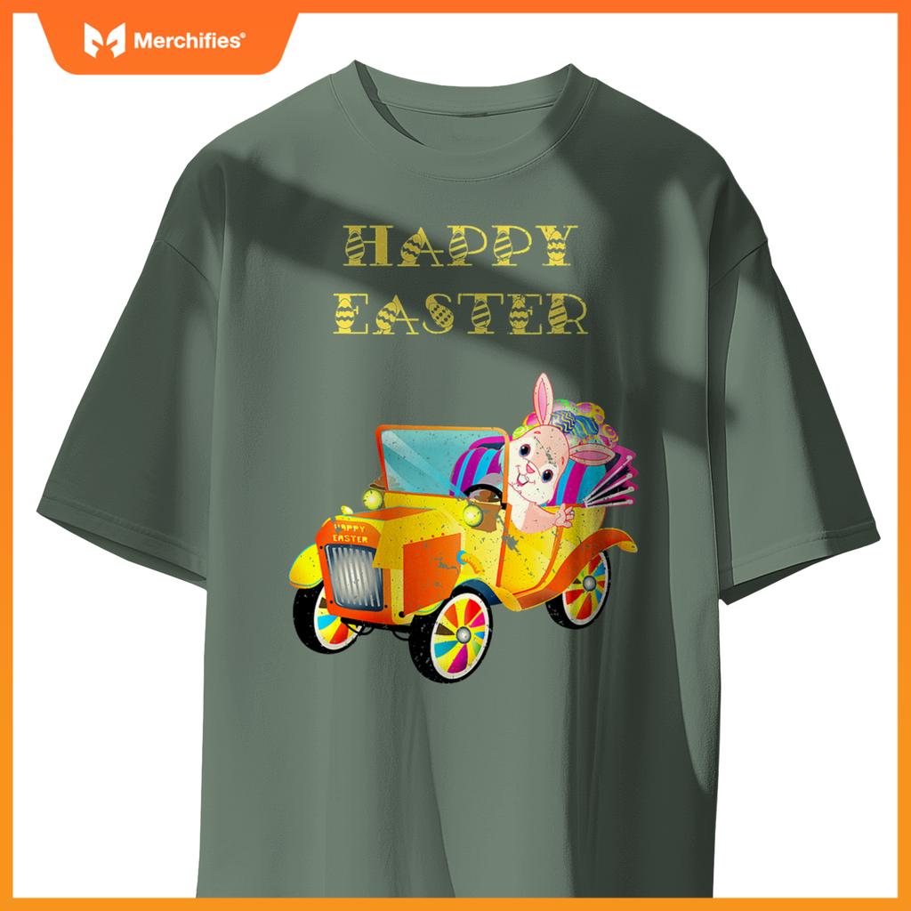 Happy Easter Bunny Rabbit Driving Car T-Shirt