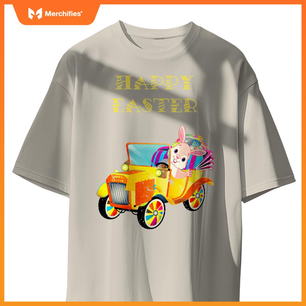 Happy Easter Bunny Rabbit Driving Car T-Shirt