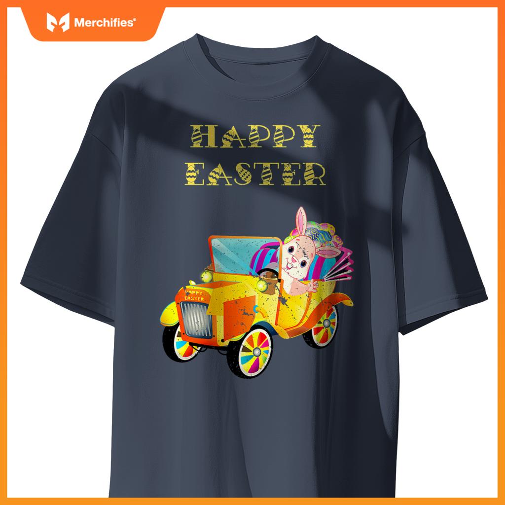 Happy Easter Bunny Rabbit Driving Car T-Shirt