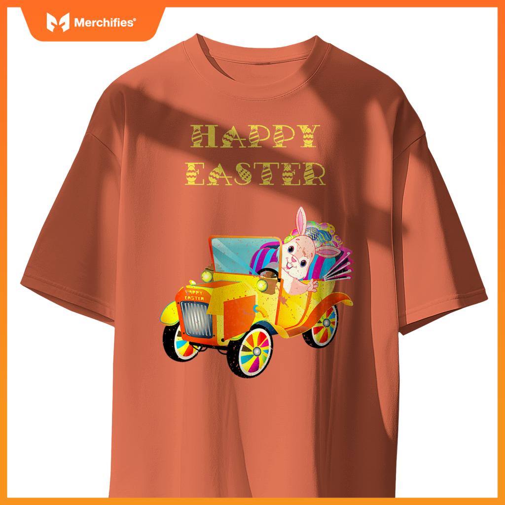 Happy Easter Bunny Rabbit Driving Car T-Shirt