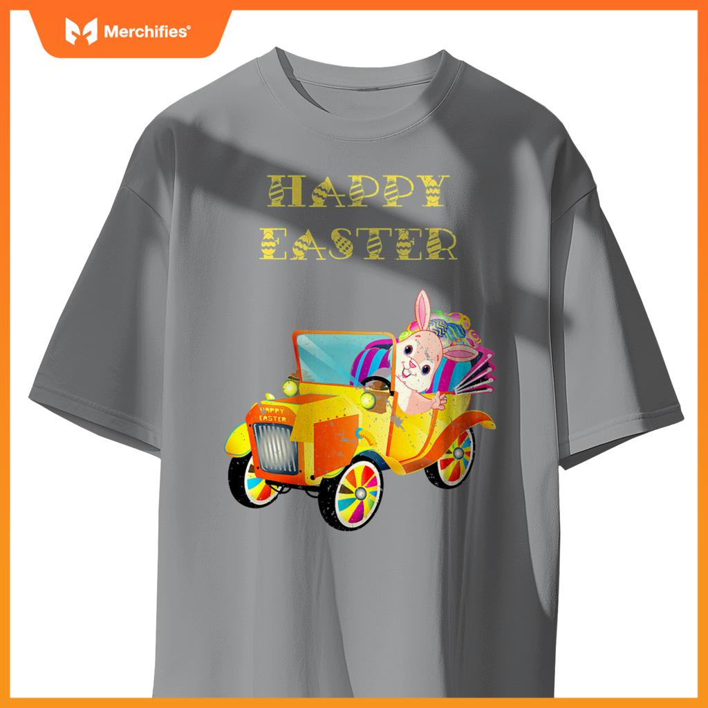 Happy Easter Bunny Rabbit Driving Car T-Shirt