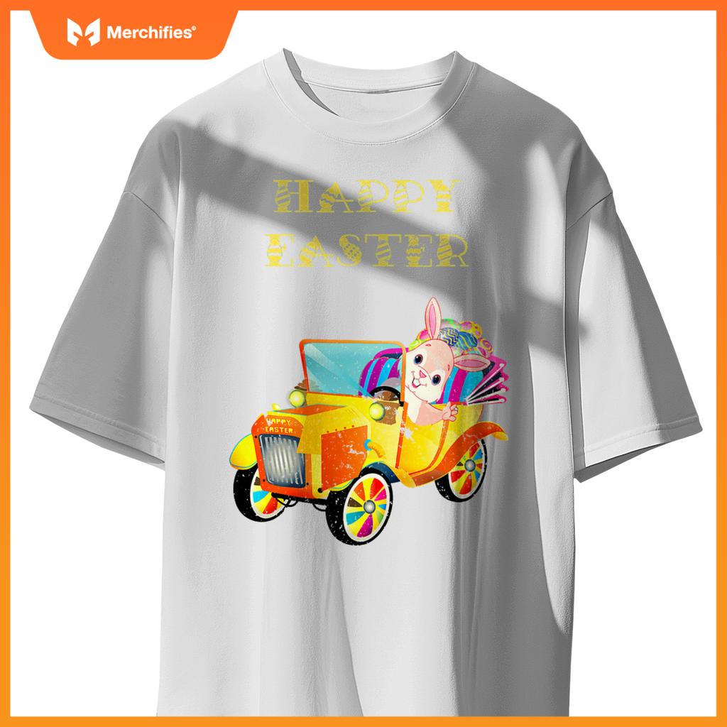 Happy Easter Bunny Rabbit Driving Car T-Shirt