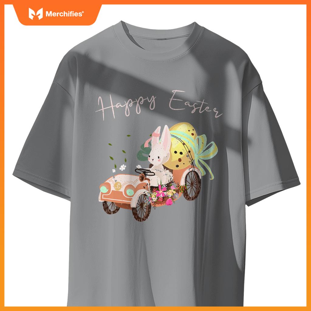 Happy Easter Cute Bunny Car Easter Eggs Bow Rabbit Bunny T-Shirt