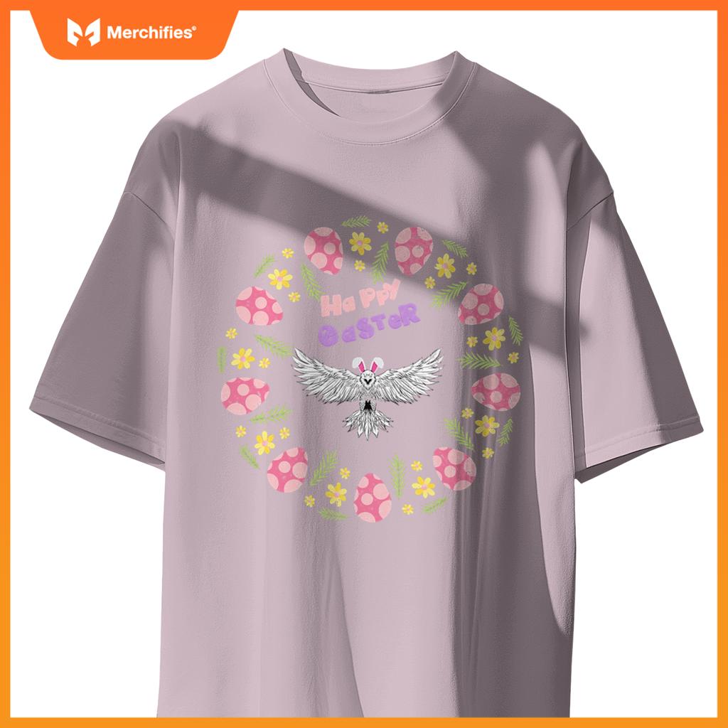 Happy easter eagle bunny ears eggs floral rabbit patriotic T-Shirt